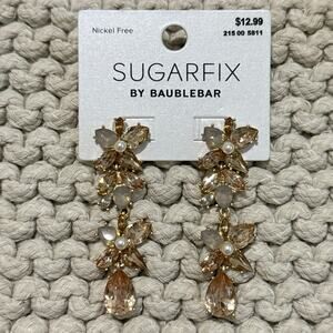NEW | SUGARFIX by BAUBLEBAR | Amber & Pink Rhinestone Earrings (RET $13)